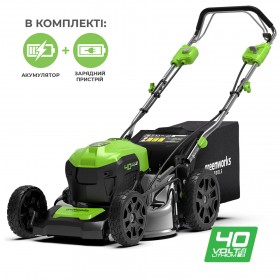 Газонокосилка аккумуляторная Greenworks GD40LM46SPK4x